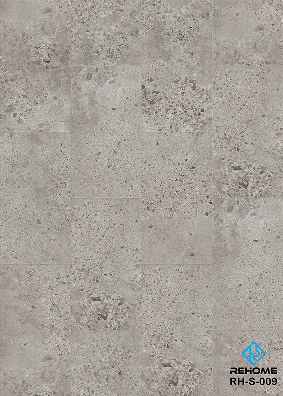 Sol SPC à encliquetage antidérapant de la Collection Stone pour salle de bain